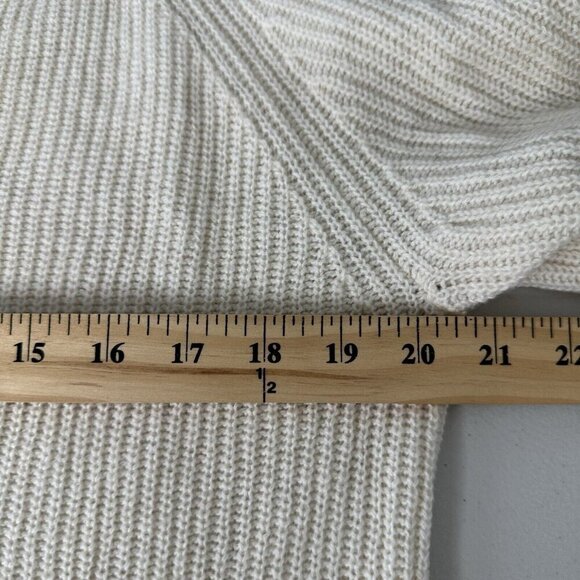Madewell Ribbed Lyle Henley Pullover Knit Sweater Size M Cream ma741 - Picture 5 of 7